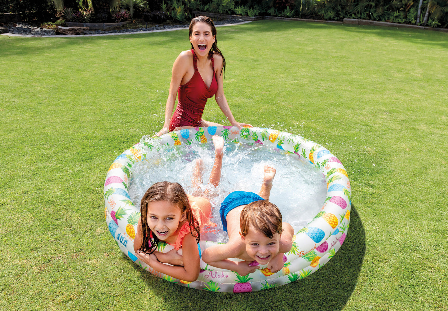 Intex 3 Ring Pineapple Splash Pool 59431 132cm - Image 2