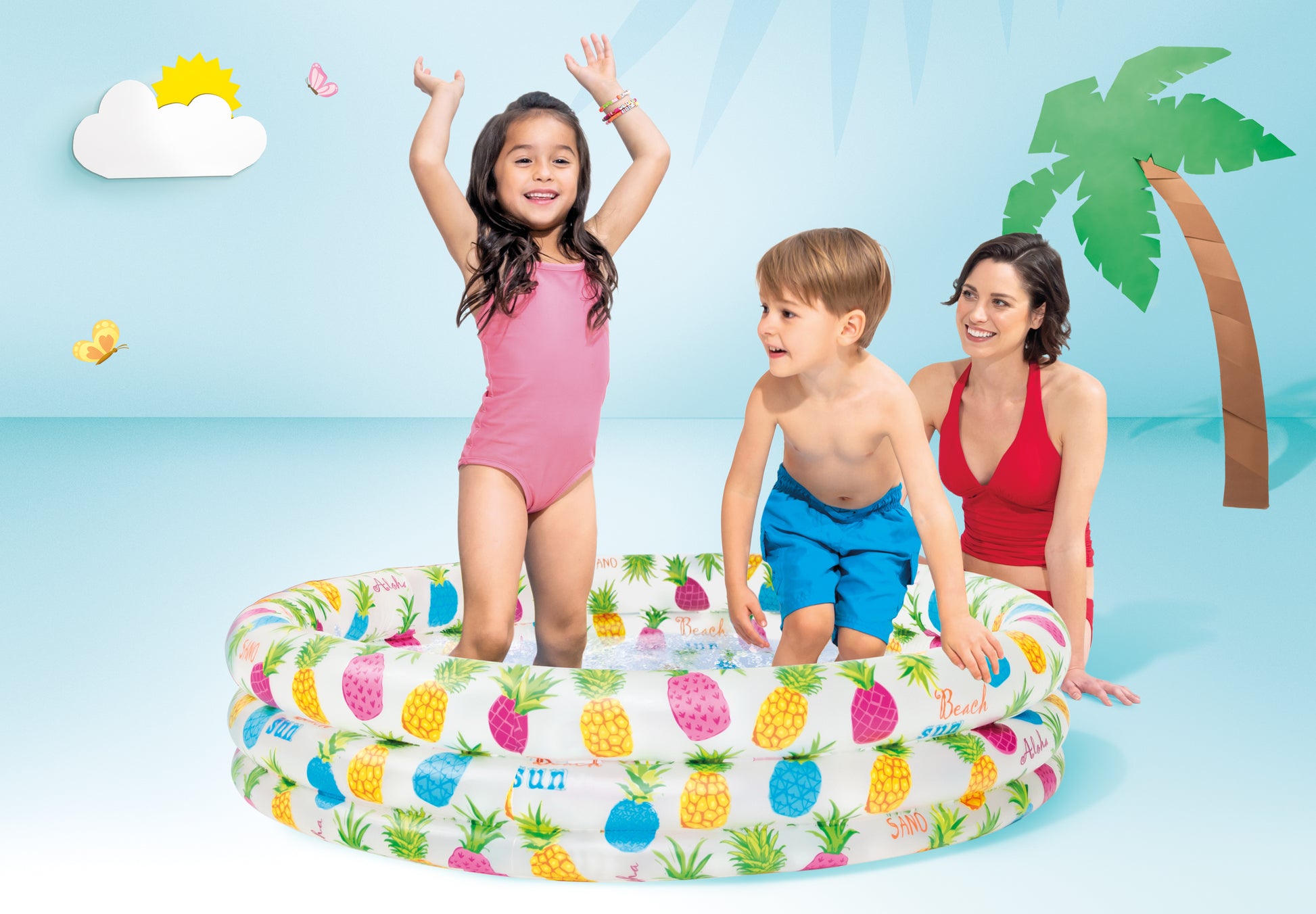 Intex 3 Ring Pineapple Splash Pool 59431 132cm - Image 3