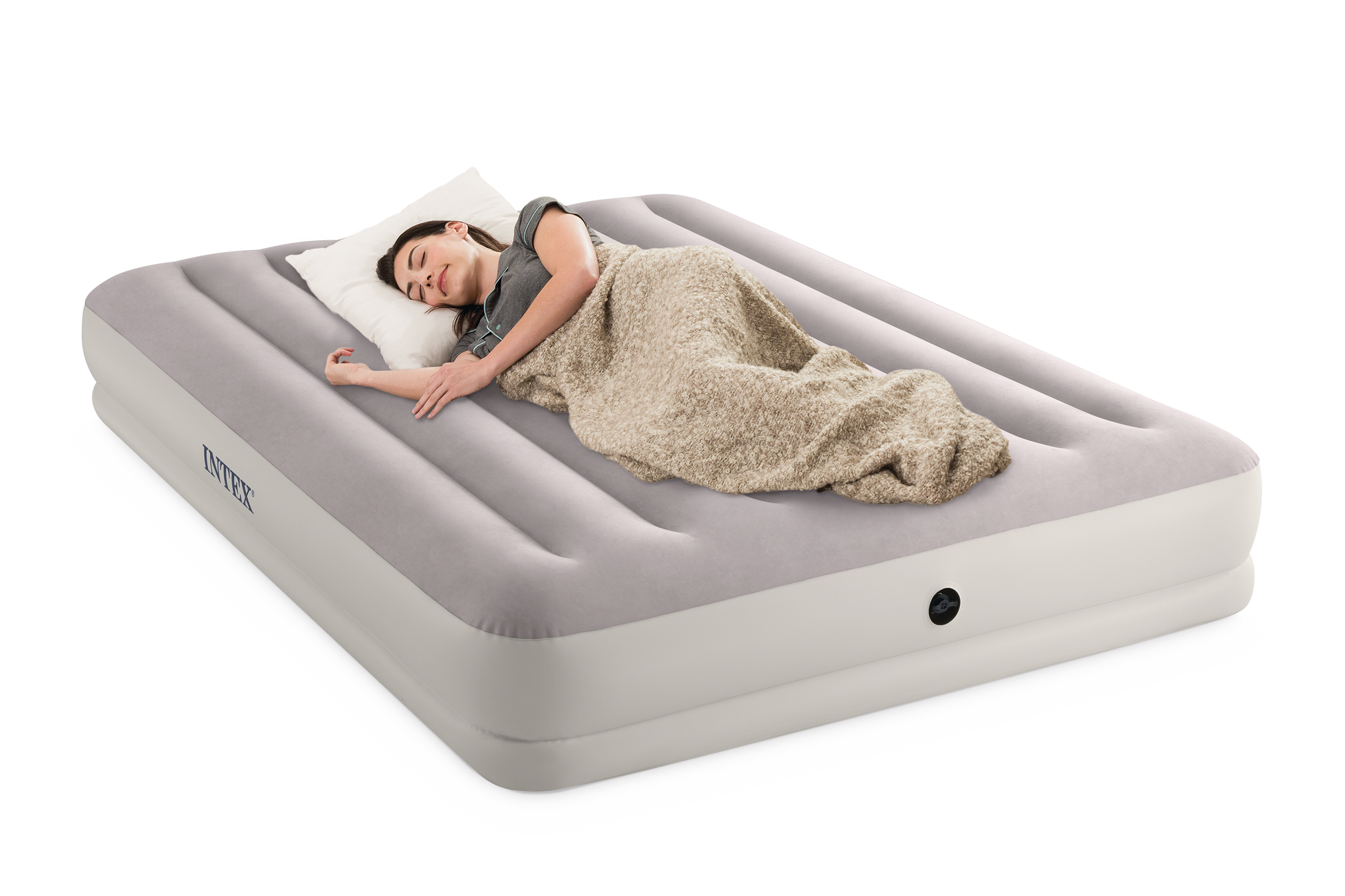 Intex Queen Dura-Beam Prestige Mid-Rise Airbed w/ USB150 Pump- 64179 - Image 7