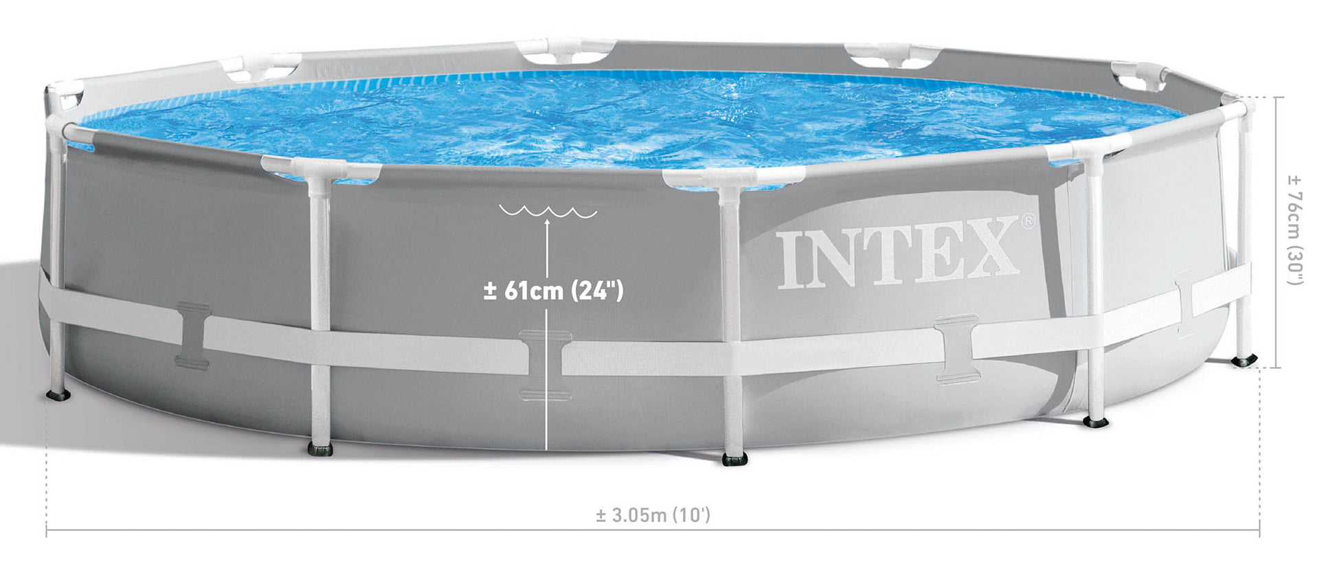 Intex PRISM 10' Metal Frame Above Ground Pool - 305cm x 76cm 26702 - Image 5
