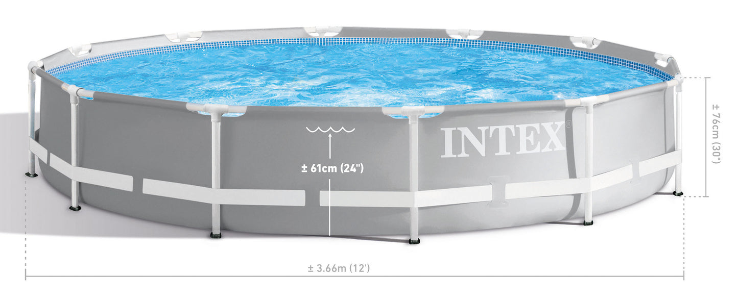Intex PRISM 12' Metal Frame Above Ground Pool - 366cm x 76cm 26712 - Image 8