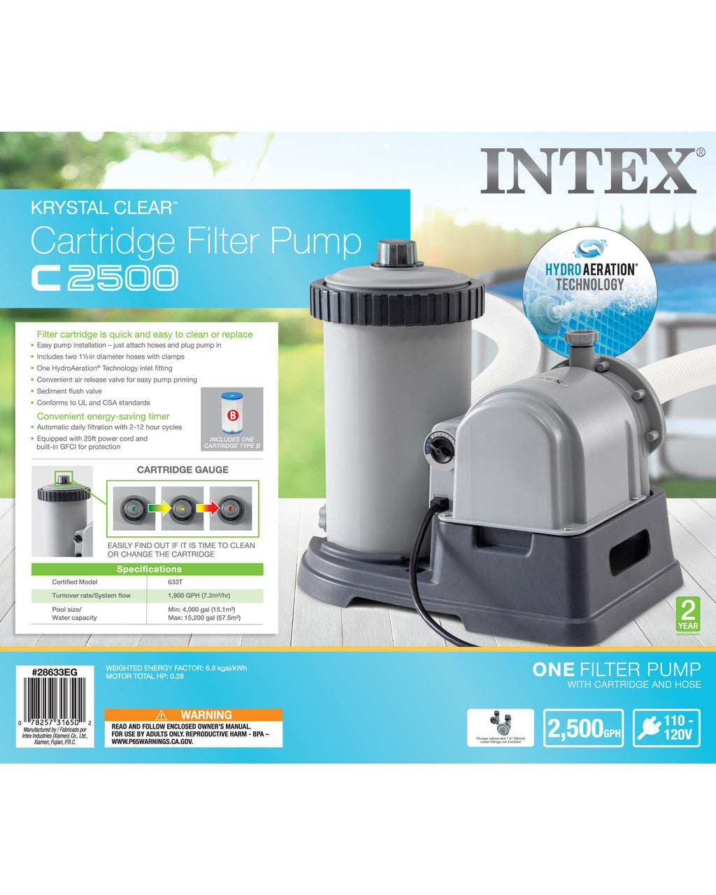 Intex Pool PUMP and FILTER 9463/h C2500 28634 - Image 2