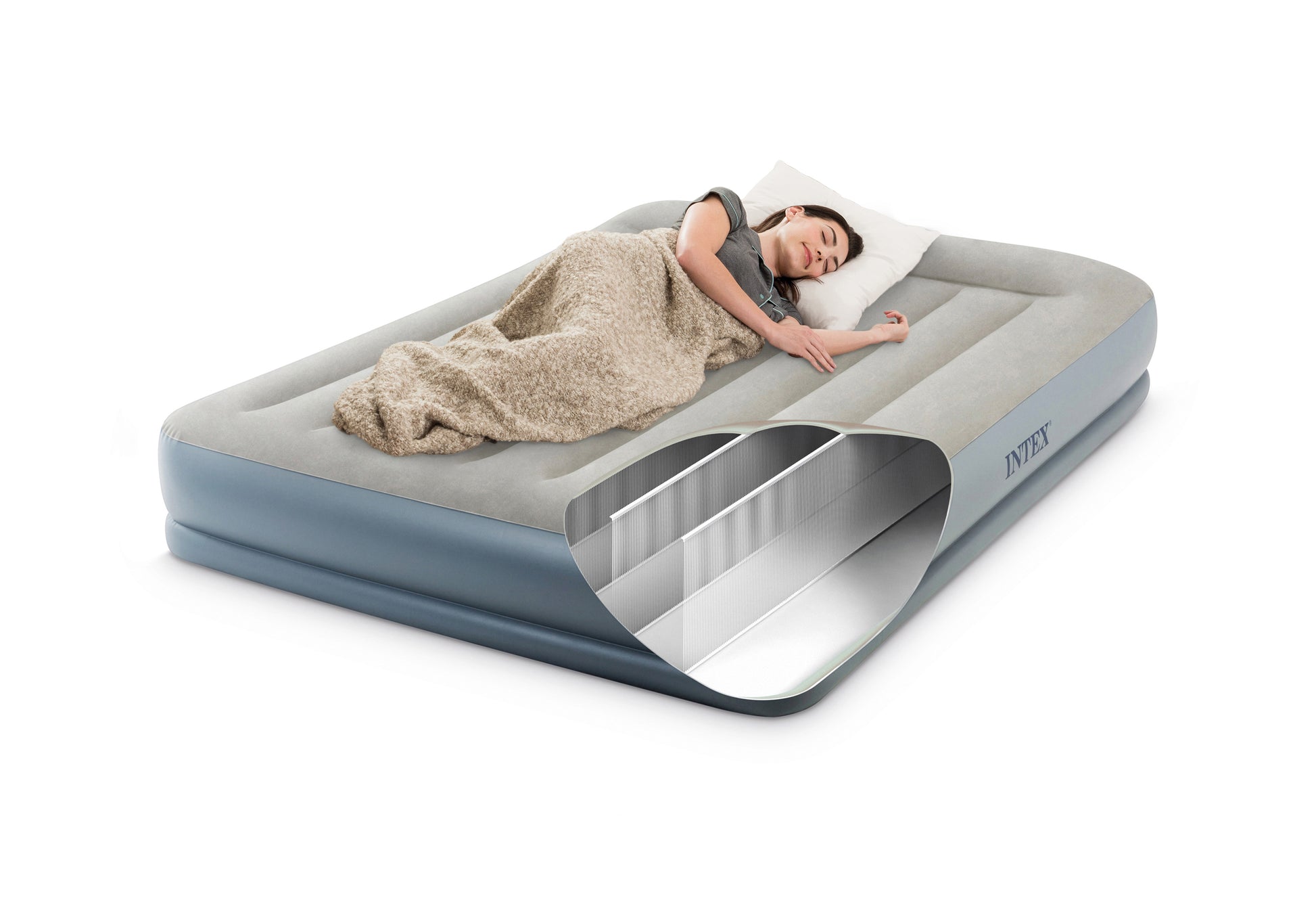 INTEX Queen Dura-Beam® Air Mattress w/ Built-In USB Electric Pump 64118 - Image 3