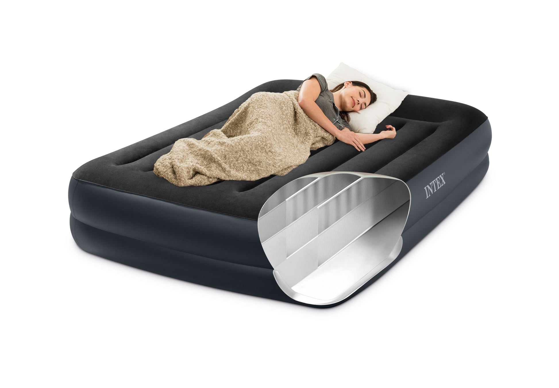Intex Queen Pillow Rest Airbed with 240v pump 64124 - Image 4