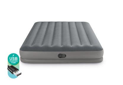 INTEX Queen Dura-Beam® Standard Prestige Air Mattress 12" Queen w/ Built-In USB Electric Pump 64114 - Image 4