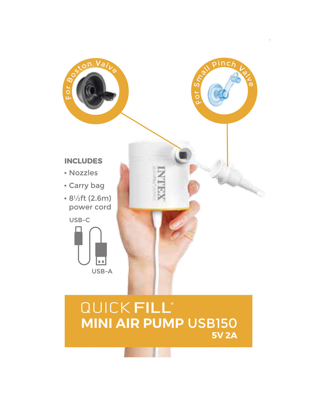 Intex Quick-Fill USB Electric Air Pump - USB150R - 66616 - Image 4