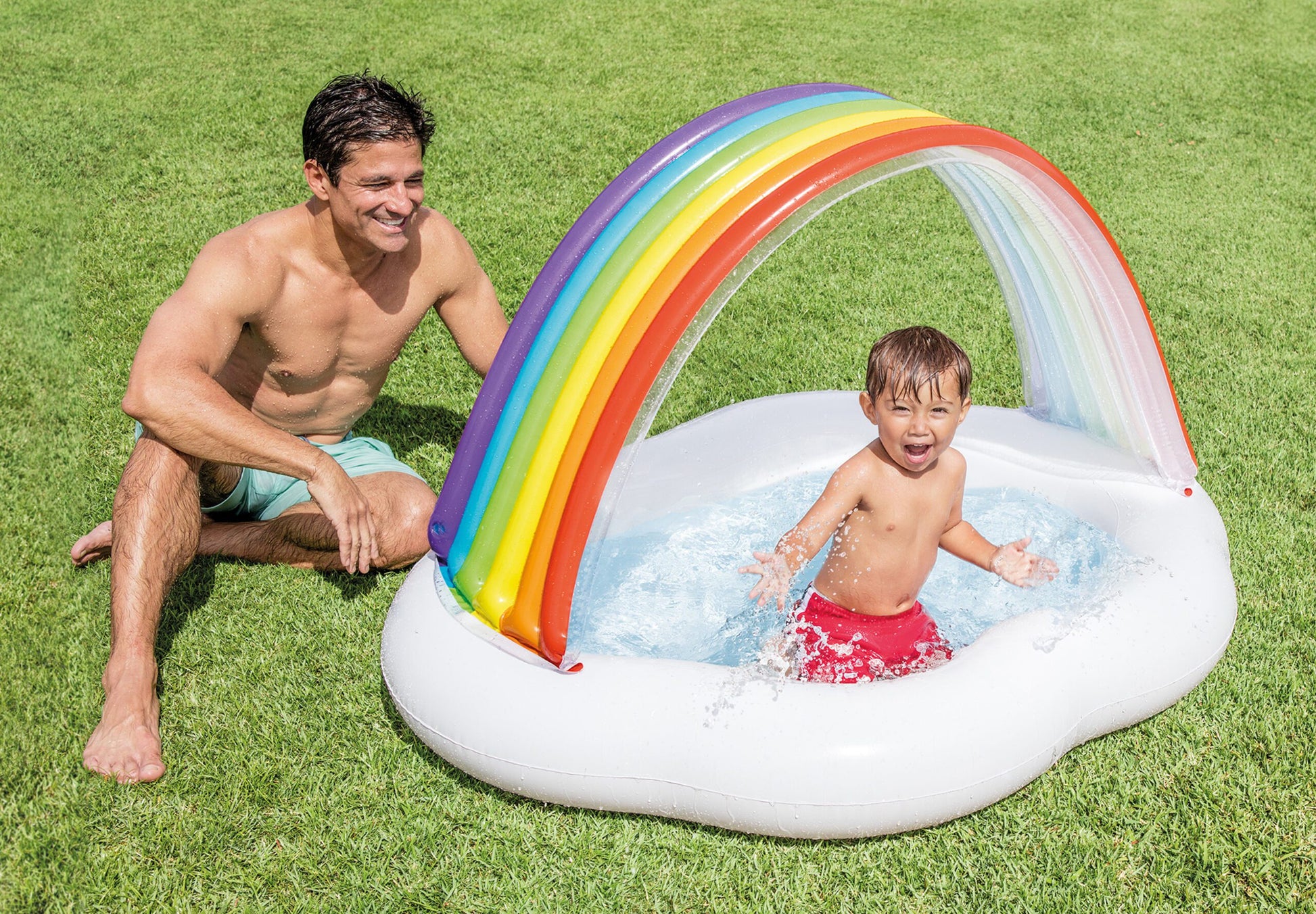 Intex Rainbow Cloud Inflatable Spray Baby Pool 57141 - Image 2