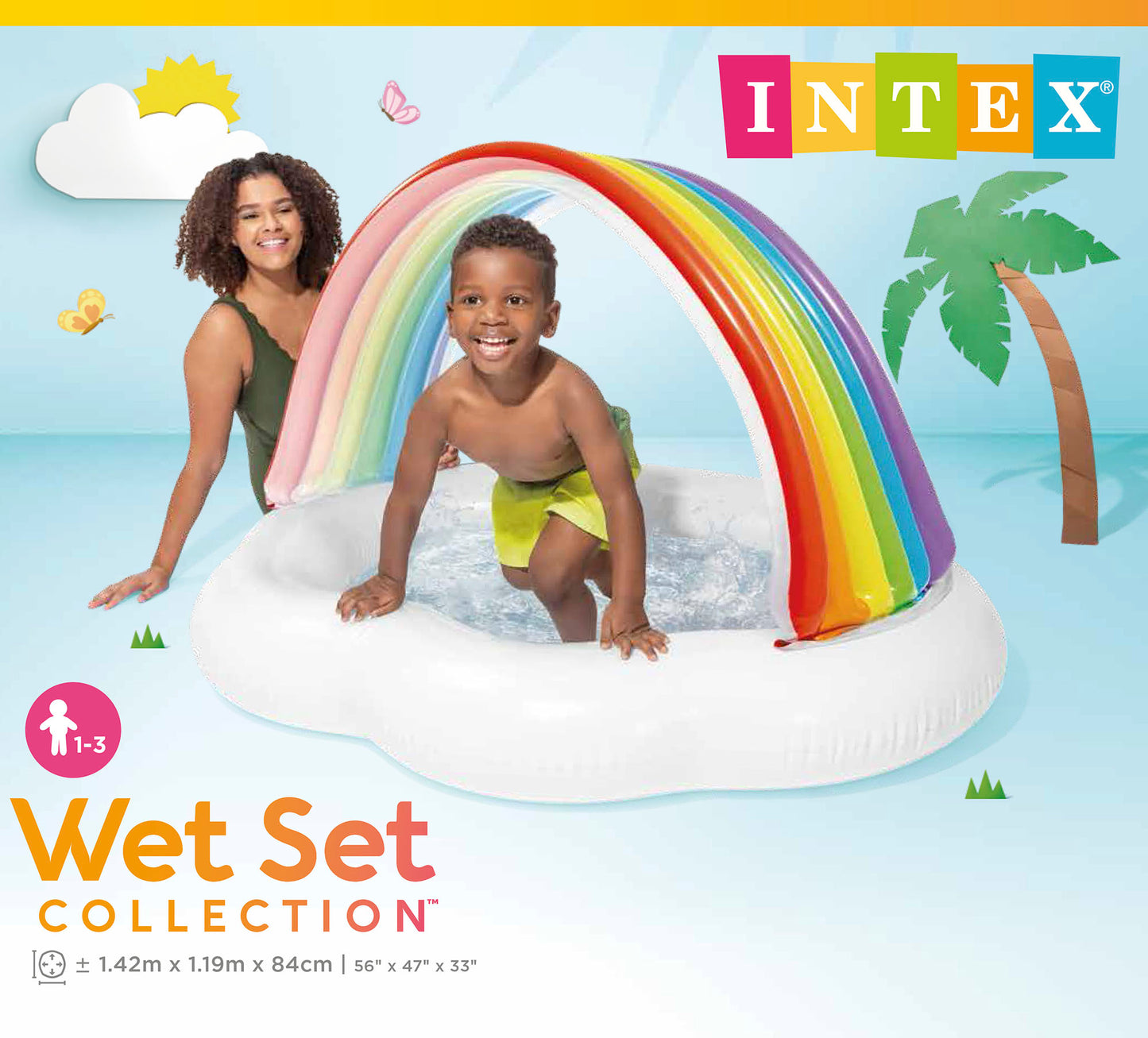 Intex Rainbow Cloud Inflatable Spray Baby Pool 57141 - Image 4
