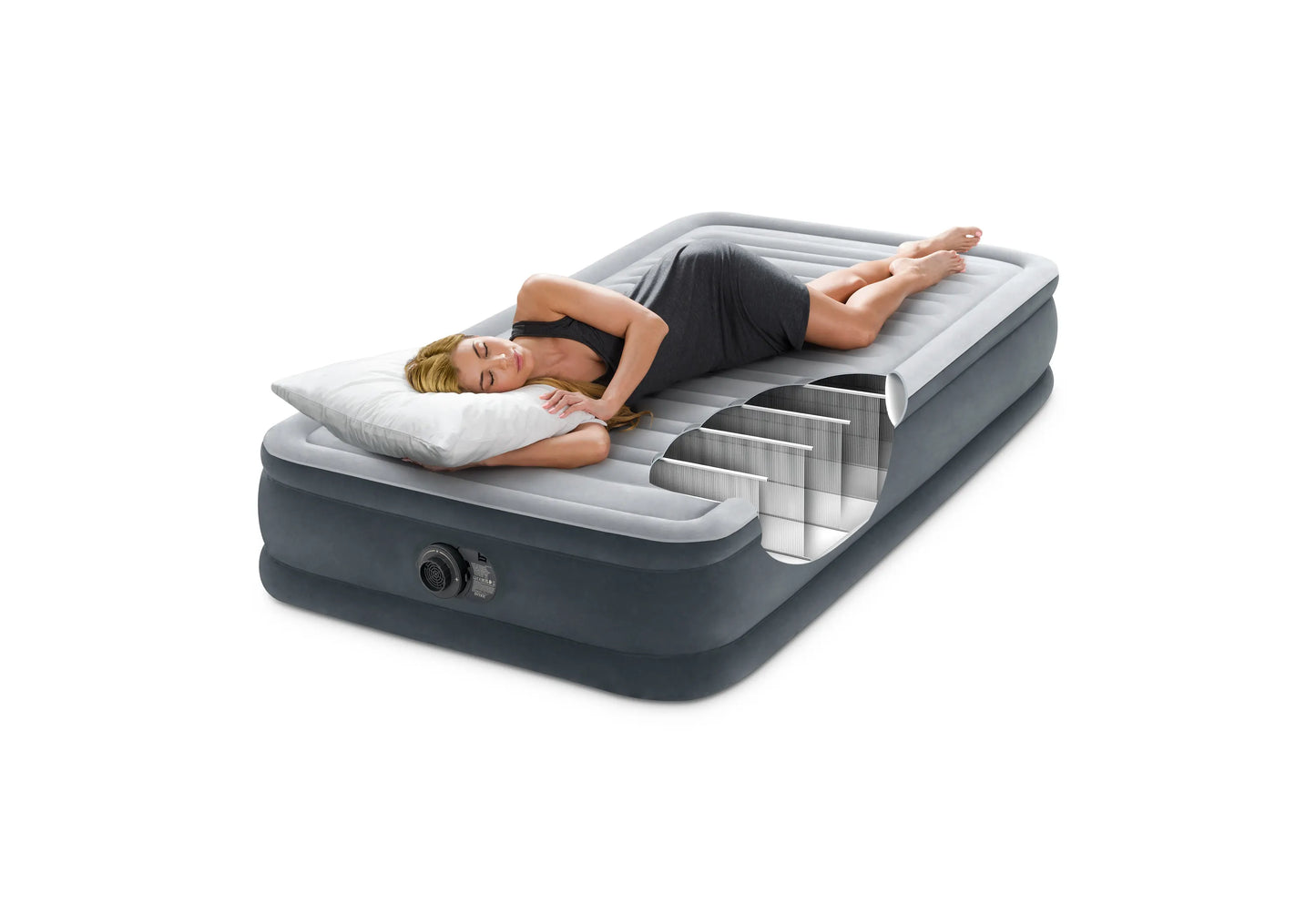 Intex Single (Twin) Deluxe Airbed  33cm 67766 - Image 2