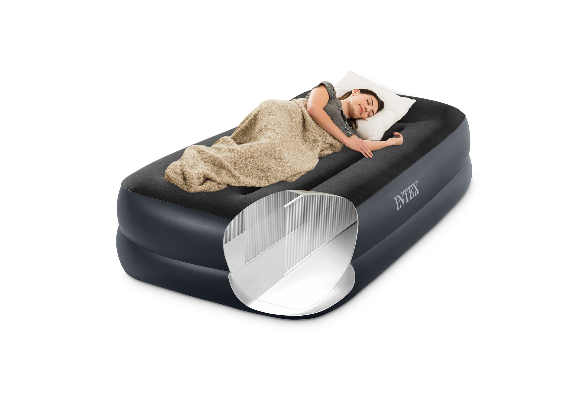 Intex Single (Twin) Pillow Rest Airbed 240v Pump 42cm 64122 - Image 4