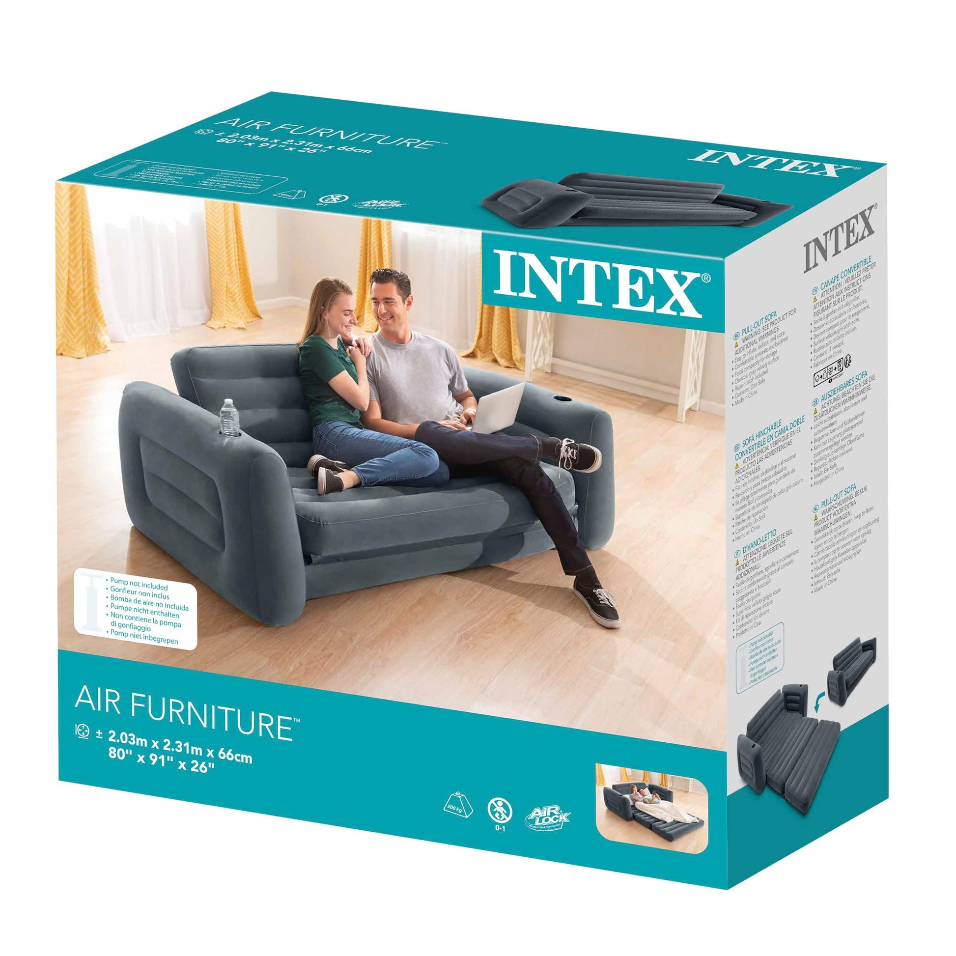 Intex Pull Out Sofa Queen Bed 66552 - Image 7