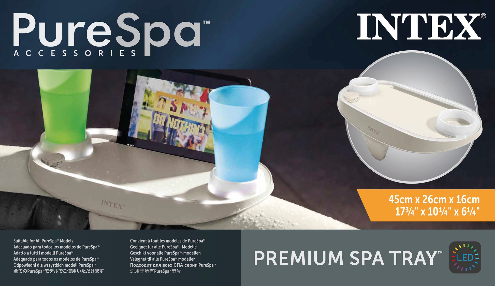 Intex Pure Spa Premium Spa Tray w/ LED Light 28520 - Image 5