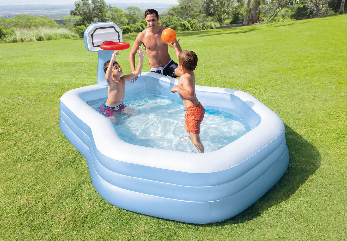 Intex Swim Center Shootin' Hoops Inflatable Pool 2.57m x 1.88m 57183 - Image 2