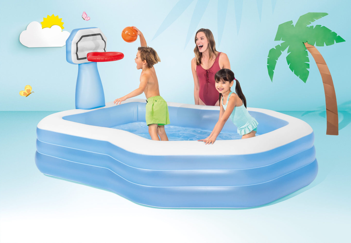 Intex Swim Center Shootin' Hoops Inflatable Pool 2.57m x 1.88m 57183 - Image 3