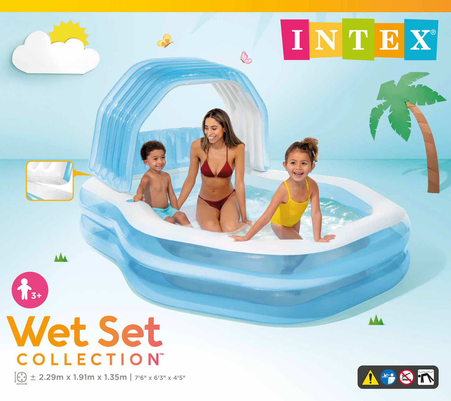 Intex Sun Shade Swim Center Family Inflatable Pool 57186 - Image 3
