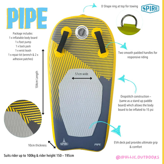 Spire Pipe Inflatable Bodyboard - SP-BB-104 - Image 2