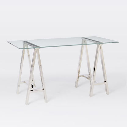 Stainless Steel & Glass Venus Office Desk Table - Image 2