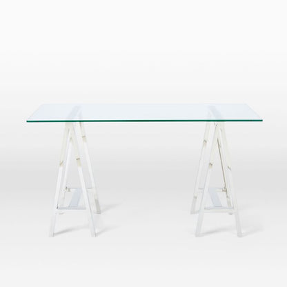 Stainless Steel & Glass Venus Office Desk Table - Image 5