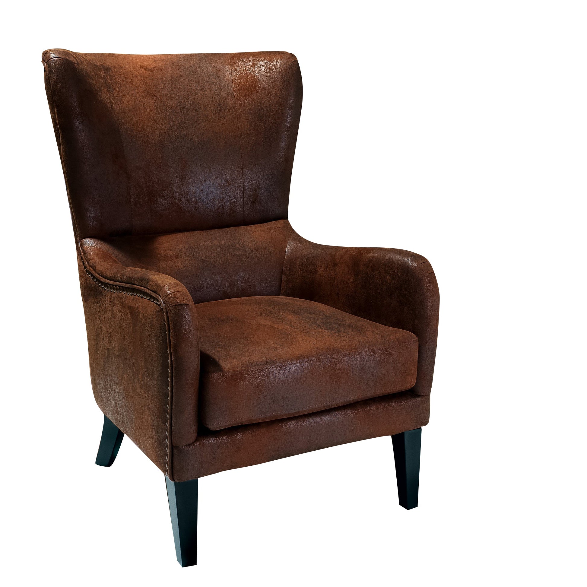 Salerno Brown Microfibre High Back Armchair - Image 2