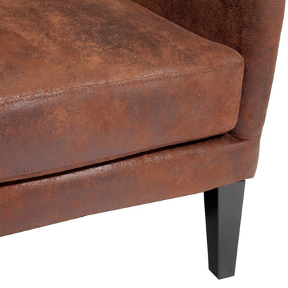 Salerno Brown Microfibre High Back Armchair - Image 3