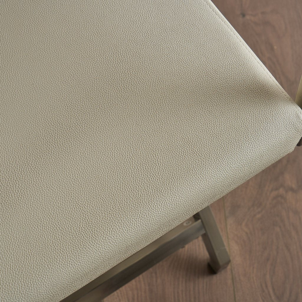 Rocklin Steel & Bonded Leather Director chair Armchair in White - Image 4