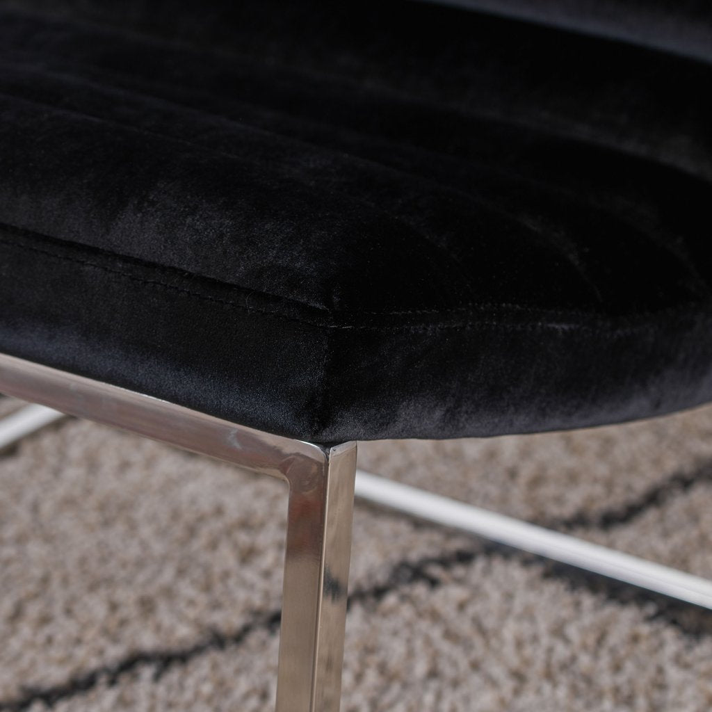 Glorie Black Velvet Sofa Accent Chair ArmChair - Image 3
