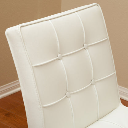 Pandora Modern Bonded Leather Dining Chair in White - Image 3