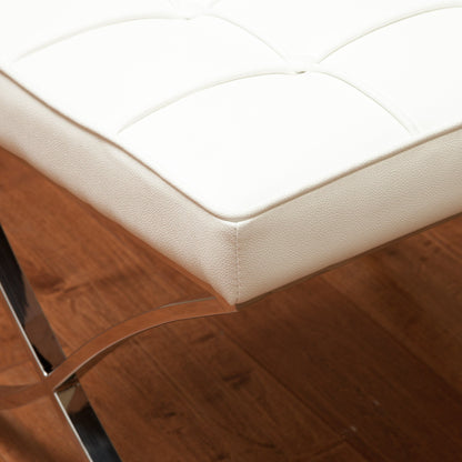 Pandora Modern Bonded Leather Dining Chair in White - Image 4