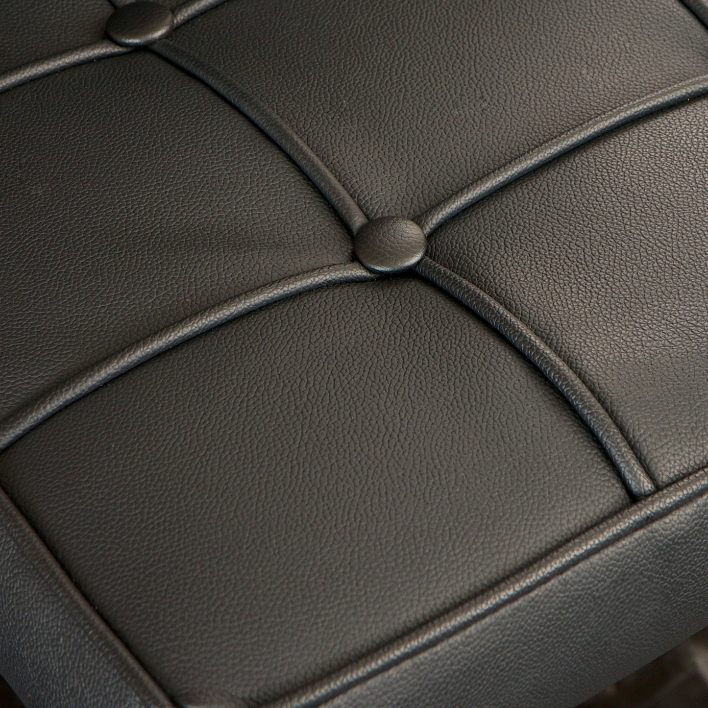 Pandora Bonded Leather & Steel Bar Stool in Black - Image 2
