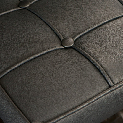 Pandora Bonded Leather & Steel Bar Stool in Black - Image 2