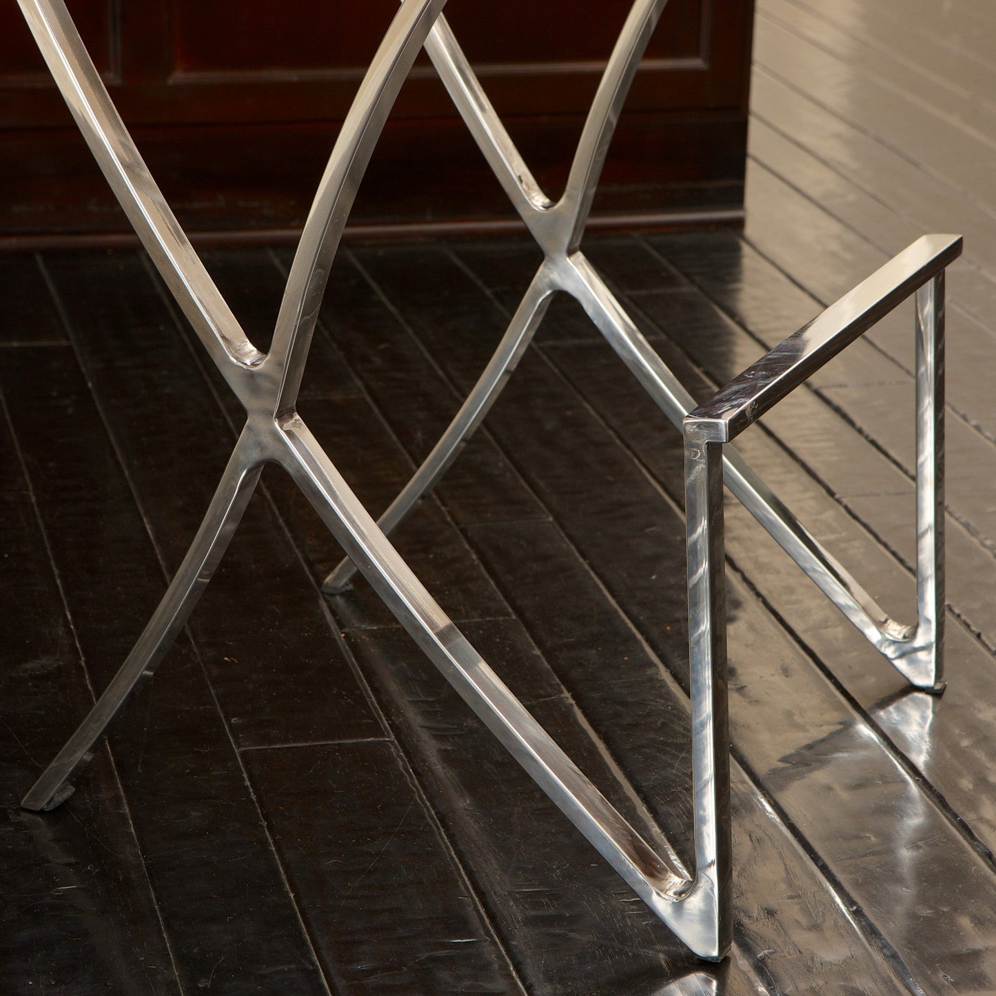 Pandora Bonded Leather & Steel Bar Stool in Black - Image 3