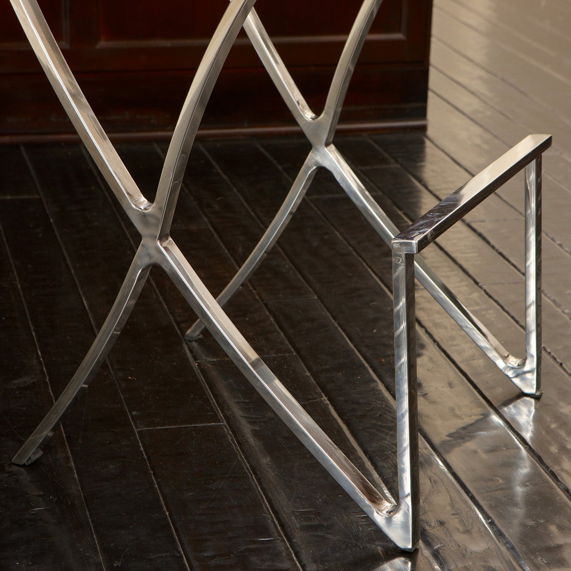Pandora Bonded Leather & Steel Bar Stool in Black - Image 3