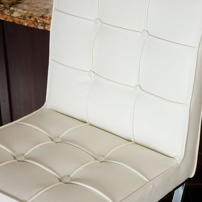 Pandora Bonded Leather & Steel Bar Stool in White - Image 2
