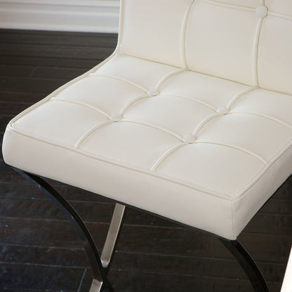 Pandora Bonded Leather & Steel Bar Stool in White - Image 4