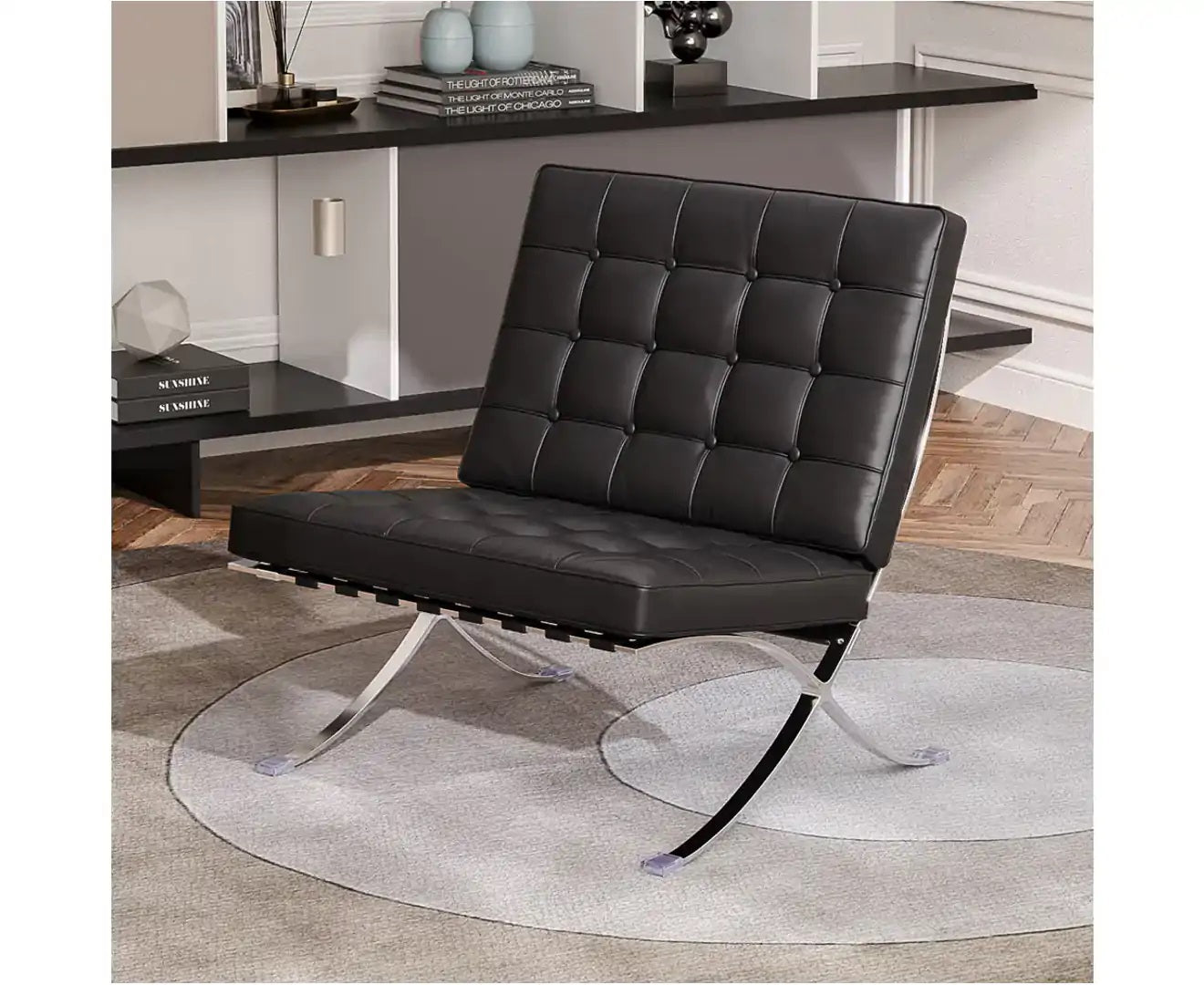 Black Barcelona Chair - Classic Version - Replica - Image 3