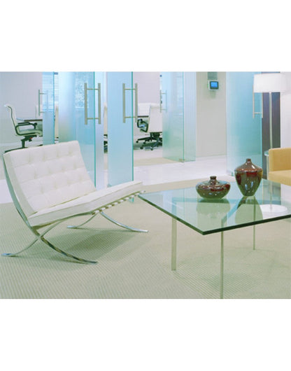 White Barcelona Chair - Classic Version - Replica