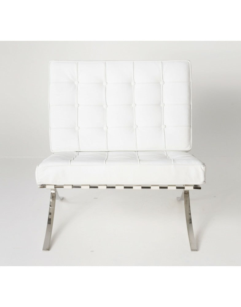 White Barcelona Chair - Classic Version - Replica - Image 2