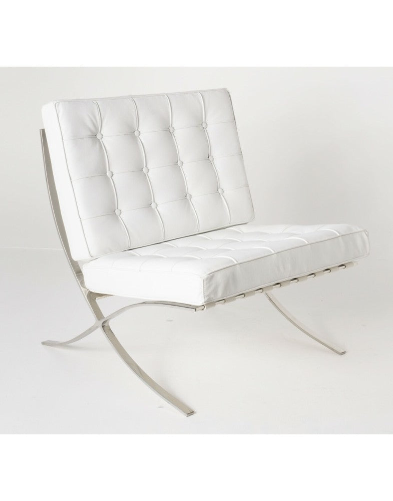 White Barcelona Chair - Classic Version - Replica - Image 3
