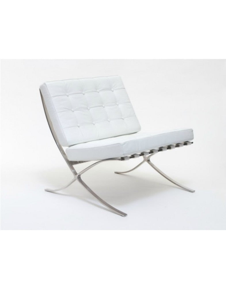 White Barcelona Chair - Classic Version - Replica - Image 4