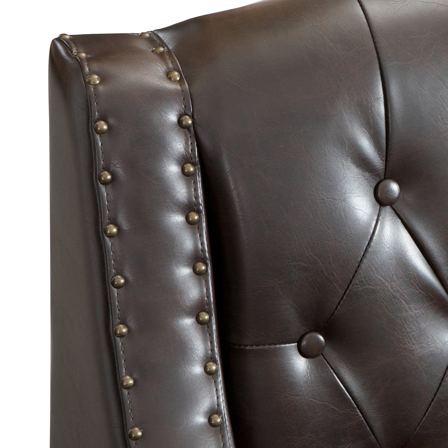 Coogee Bonded Leather Armchair & Ottoman in Brown - Image 4