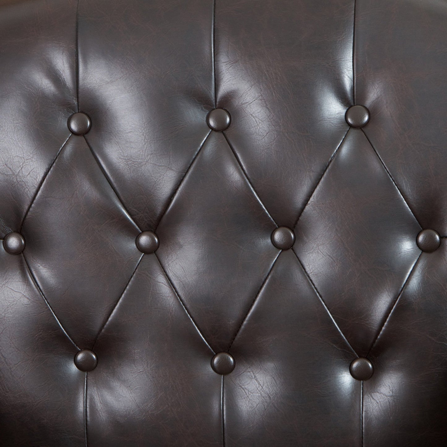 Coogee Bonded Leather Armchair & Ottoman in Brown - Image 5