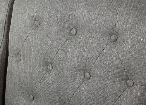 Canberra Fabric Armchair & Ottoman in Grey Linen - Image 5