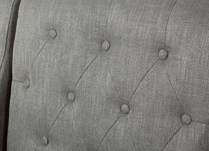 Canberra Fabric Armchair & Ottoman in Grey Linen - Image 5