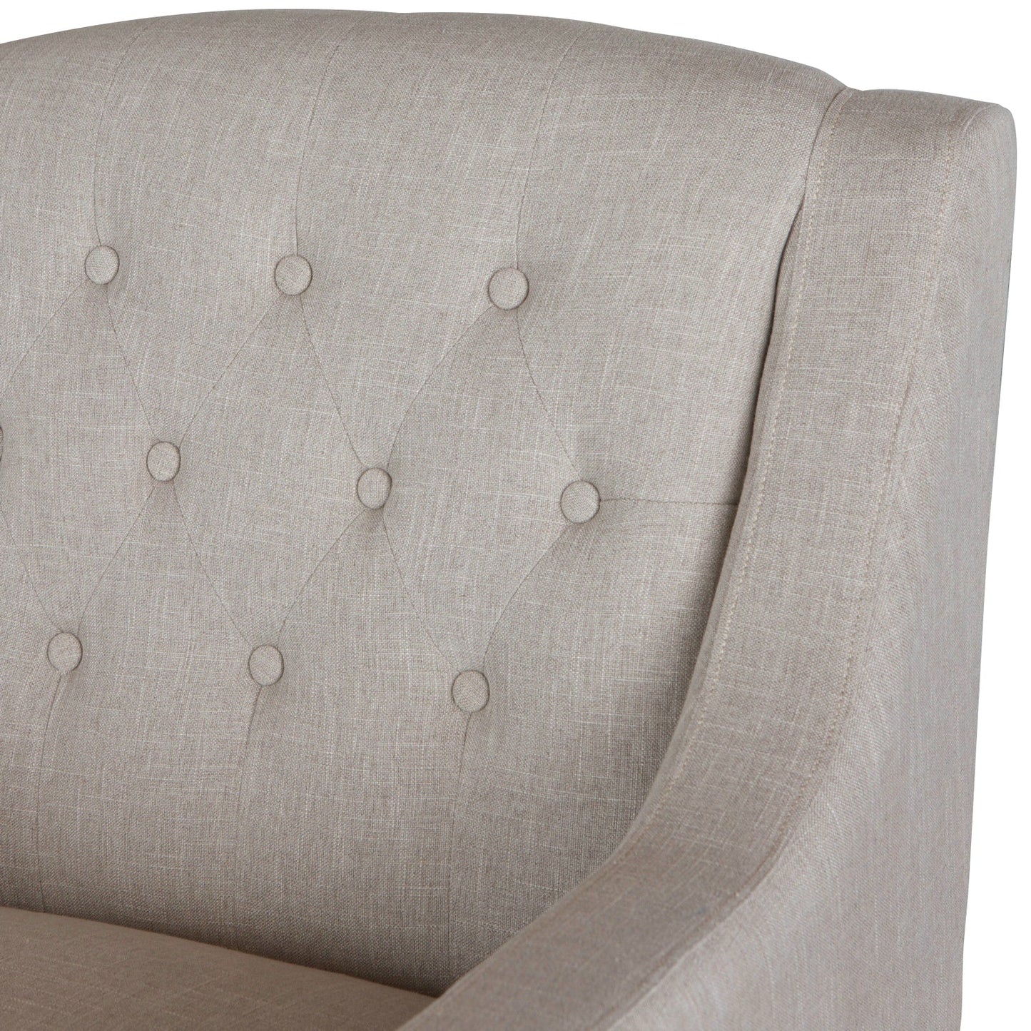 Canberra Fabric Armchair & Ottoman in Natural Linen - Image 3