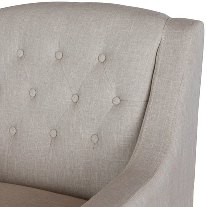 Canberra Fabric Armchair & Ottoman in Natural Linen - Image 3