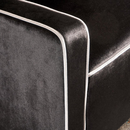 Lara Two Tone Tufted Black New Velvet Club Armchair - Image 3