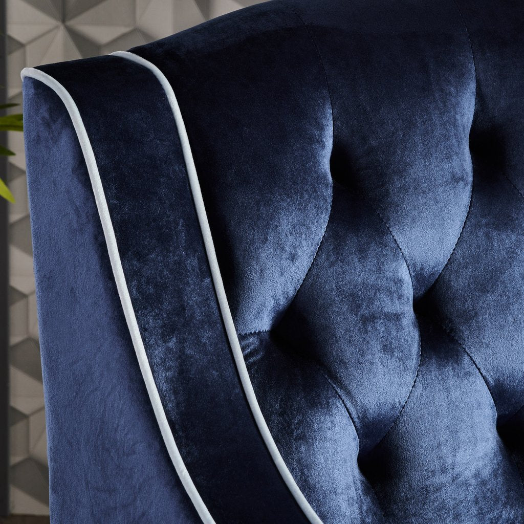 Lara Two Tone Tufted Cobalt New Velvet Club Armchair - Image 2