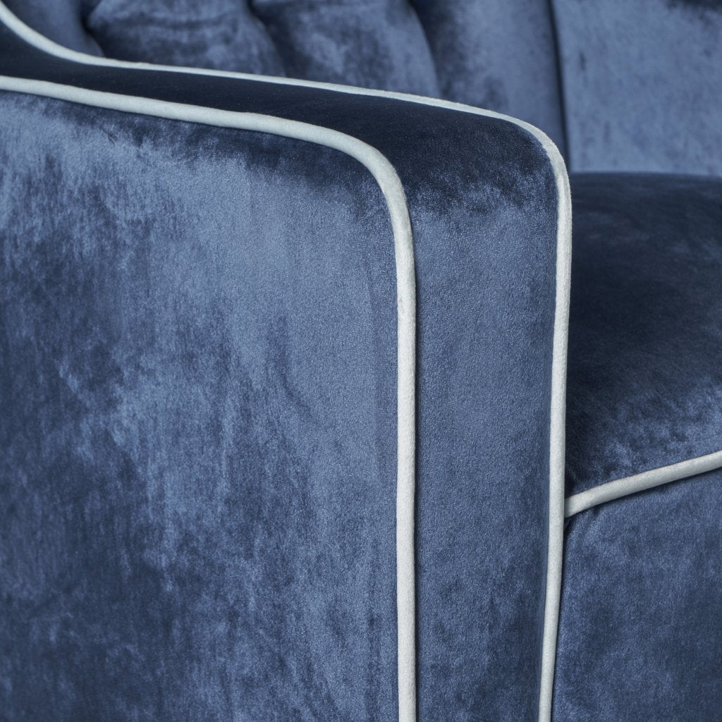 Lara Two Tone Tufted Cobalt New Velvet Club Armchair - Image 3