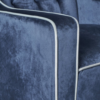 Lara Two Tone Tufted Cobalt New Velvet Club Armchair - Image 3