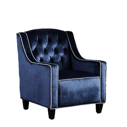 Lara Two Tone Tufted Cobalt New Velvet Club Armchair - Image 4